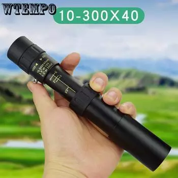 Профессиональный монокулярный телескоп 10-300x40 HD, мощный портативный бинокль с зумом, высокое качество BAK4-Prism, водонепроницаемый для кемпинга