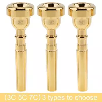 Профессиональный мундштук для трубы из медного сплава 3C 5C 7C с насыщенным тоном золота/серебра 5C золотой