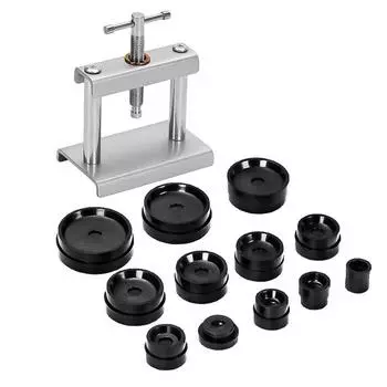 Профессиональный набор для прессования часов Инструмент для закрытия задней крышки часов Монтажные штампы Инструменты для ремонта часов Инструменты для замены батареек в часах