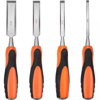 Профессиональный набор из 4 деревянных стамесок 6/12/18/25 мм для деревообработки, плоские стамески, набор инструментов для резьбы по дереву и резьбы по дереву 4PCS Flat Chisel