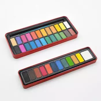 Профессиональный набор однотонных акварельных красок 12/18/24 цветов, художественные акварельные пигментные краски для рисования, принадлежности для художественных материалов 12color