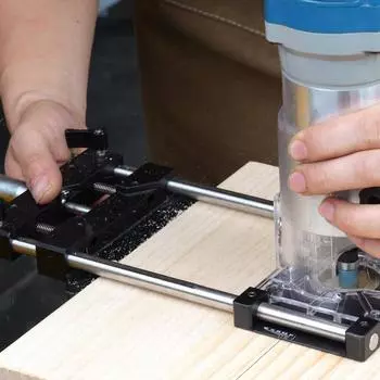 Профессиональный направляющий инструмент для обрезки кромок из алюминиевого сплава, универсальный инструмент для тонкой настройки и прорезки пазов, деревообрабатывающий инструмент с высокой точностью чёрный