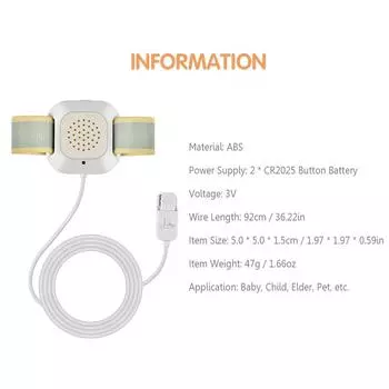 Профессиональный наручный датчик для ночного недержания мочи Сигнализация для детей и малышей Взрослые Приучение к горшку Напоминание о мокром мочеиспускании Обучение сонному энурезу белый
