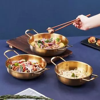 Профессиональный небольшой хот-пот из нержавеющей стали для приготовления лапши, кухонная утварь, двойной горшок для супа на открытом воздухе S серебряный