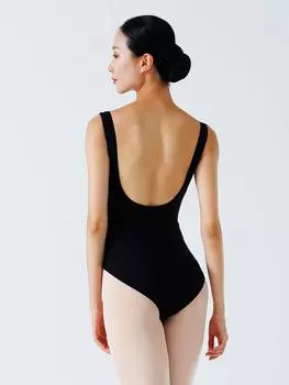 Профессиональный нейлоновый купальник для балета и гимнастики для женщин Extra Large чёрный