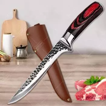 Профессиональный нож для разделки мяса, кованый нож ручной работы, ножи шеф-повара из дамасской стали, тесак для мяса, нож мясника, кухонные принадлежности