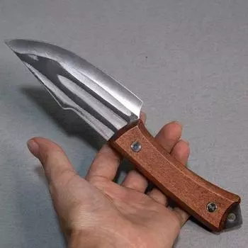 Профессиональный нож шеф-повара из нержавеющей стали, бытовой острый нож для резки мяса и овощей высокой твердости с ножнами и деревянной ручкой