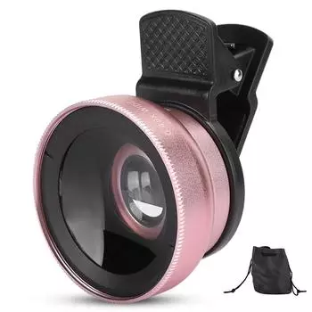 Профессиональный объектив для телефона 2 в 1 с 0,45-кратным сверхширокоугольным и макрообъективом для мобильного телефона