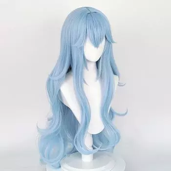 Профессиональный парик для косплея Rei, длинный волнистый синий парик для косплея, аниме EVA, парики для косплея, термостойкие парики из синтетических волос + шапочка для парика One Size