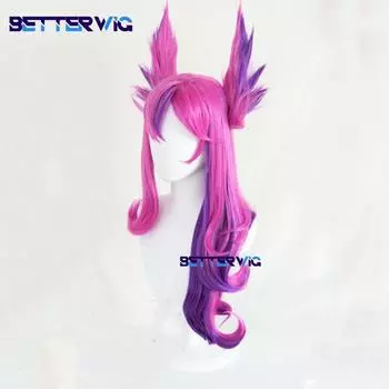 Профессиональный парик Xayah для косплея, игра LOL Star Guardian, парик Xayah 65 см, длинные пышные волосы Xaya, термостойкие женские парики + шапочка для парика One Size