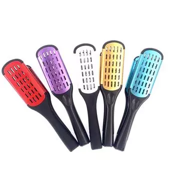 Профессиональный парикмахерский выпрямитель, нейлоновый выпрямитель для волос, двойные щетки, V-образный зажим для расчески, не повредит, инструменты для укладки, сделай сам, дом