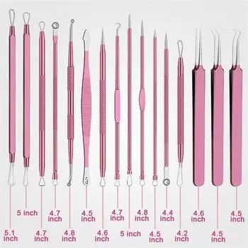 Профессиональный пинцет для удаления прыщей, немецкий ультратонкий, нет. 5-клеточный зажим для прыщей и черных точек, инструмент для очистки пор на лице чёрный