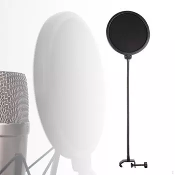 Профессиональный поп-фильтр с зажимом, студийный фильтр, микрофонный фильтр для