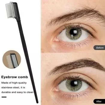 Профессиональный разделитель ресниц. Высококачественная расческа для ресниц из нержавеющей стали. Удобная ручка. Легко чистится. Равномерно расчесывает ресницы. чёрный