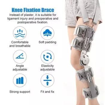 Профессиональный регулируемый шарнирный бандаж для коленной ноги для лечения боли в суставах, операции по разрыву мениска