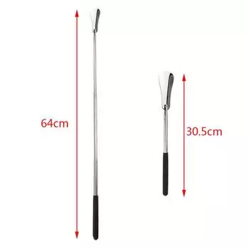 Профессиональный рожок для обуви с длинной регулируемой ручкой, металлический рожок из нержавеющей стали, 1 шт.