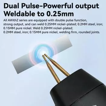 Профессиональный ручной точечный сварочный аппарат 2-в-1 + сварочная ручка 2-в-1 Dual Pulse - мощный выход Строгий дизайн шага