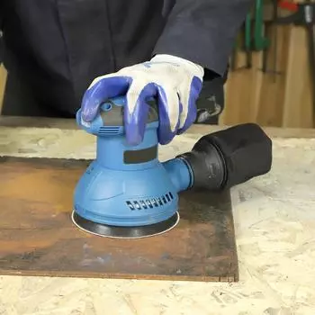 Профессиональный шлифовальный станок 320 Вт, портативный электрический шлифовально-полировальный станок со съемным пылеуловителем синий