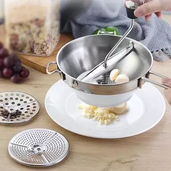 Профессиональный шлифовальный станок из нержавеющей стали с длинной ручкой, 3 фрезерных пластины, мельница для измельчения картофеля, блендер, кухонный инструмент, картофельная мясорубка серебряный