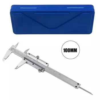 Профессиональный штангенциркуль из нержавеющей стали, закаленный, хромированный, метрика 100 мм/150 мм, точность 0,02 мм для внешней/внутренней/глубины