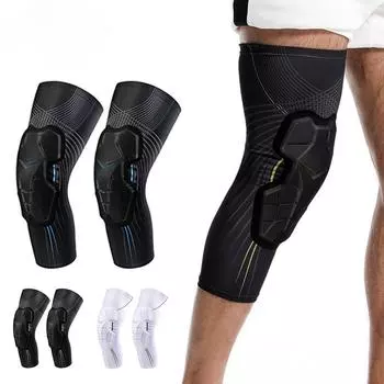 Профессиональный сотовый ударопрочный наколенник, защитный спортивный инвентарь для тренажерного зала, наколенники для ног, дышащая повязка, баскетбольный наколенник M