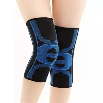 Профессиональный спортивный наколенник, баскетбольное футбольное оборудование, мужской и женский менисковый сустав, наколенник для фитнеса S синий