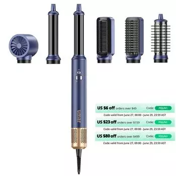 Профессиональный стайлер для волос 6 в 1 Air Wrap щипцы для завивки волос umar Hot Air Brush Multi Styler для фена Щетка 6 в 1 Multi Styler UK