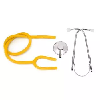 Профессиональный стетоскоп с одной головкой, эхоскоп для обнаружения сердца и легких из алюминиевого сплава (желтый) жёлтый