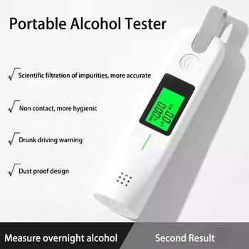Профессиональный тестер алкоголя, автоматический тестер алкоголя в выдыхаемом воздухе, ЖК-дисплей, портативный USB перезаряжаемый алкотестер, инструмент для тестирования алкоголя чёрный