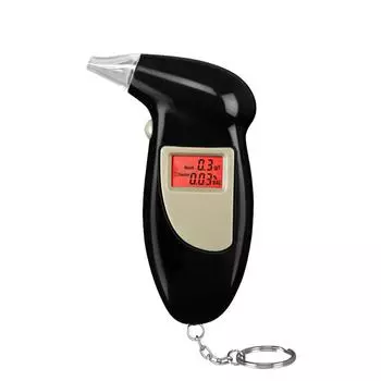 Профессиональный тестер алкоголя в выдыхаемом воздухе, алкотестер-анализатор, детектор, тестовый брелок, алкотестер, устройство для алкотестера, светодиодный дисплей чёрный