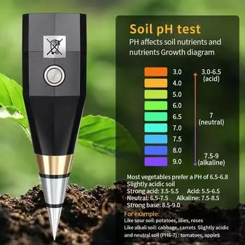 Профессиональный тестер почвы, измеритель влажности и pH, водонепроницаемый гигрометр 2 в 1, детектор влажности и кислотности почвы для садовой теплицы