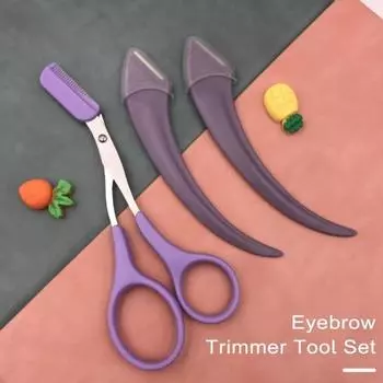 Профессиональный триммер для бровей. Гладкая и легкая форма бровей. Инновационный дизайн в форме полумесяца с расческой. Безопасный в использовании нож для стрижки бровей. зелёный