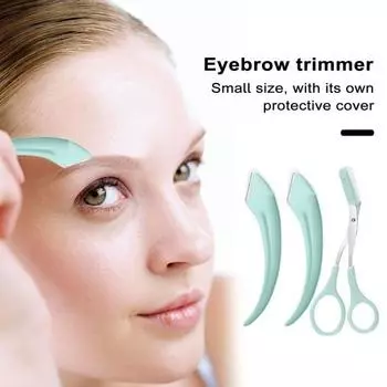 Профессиональный триммер для бровей. Гладкая и легкая форма бровей. Инновационный дизайн в форме полумесяца с расческой. Безопасный в использовании нож для стрижки бровей. фиолетовый