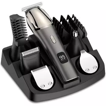 Профессиональный триммер для волос, электрический триммер для бороды для мужчин, триммер для волос в носу, триммер для волос на теле для мужчин, набор триммеров 11 в 1, перезаряжаемый через USB и водонепроницаемый