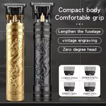 Профессиональный триммер для волос, беспроводная электрическая машинка для стрижки волос, бритва для бороды, мужская машина для стрижки волос, парикмахерская для мужчин, стиль стрижки чёрный