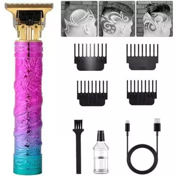 Профессиональный триммер для волос Clipper Т-образной формы с 4 насадками-направляющими Перезаряжаемые Т-образные лезвия для волос