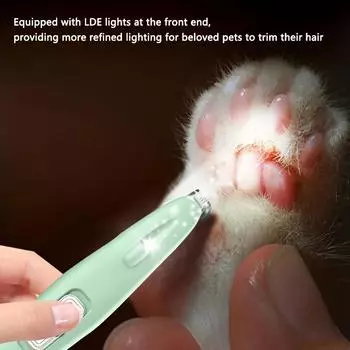 Профессиональный уход стал проще: Ножницы для домашних животных с зарядкой от USB — безопасная и точная стрижка лап кошек и собак LED light зелёный