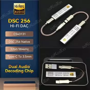 Профессиональный усилитель для наушников CS43131 DSD256 чип HiFi DAC аудио интерфейс USB Type C на 3,5 мм адаптер усилитель для iOS ПК Android