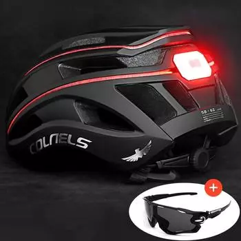 Профессиональный велосипедный шлем с зарядкой через USB, задний фонарь со световой полосой, спортивный велосипедный шлем для езды на открытом воздухе, шоссейные гонки M(54-58)cm