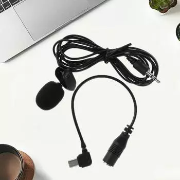 Профессиональный внешний мини-USB-микрофон с зажимом для GoPro Hero 3/3+ чёрный