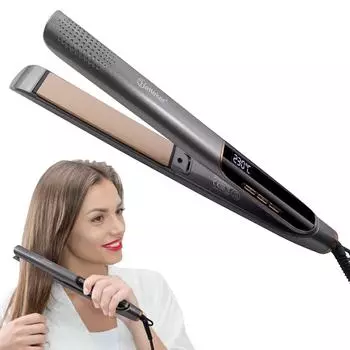 Профессиональный выпрямитель для волос HATTEKER Ceramic Flat Iron для гладкой укладки, быстрый нагрев, аналоговый переключатель вкл./выкл. золотой