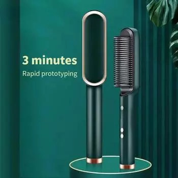 Профессиональный выпрямитель для волос с отрицательными ионами, выпрямитель для волос 3 в 1, профессиональный быстронагревающийся электрический выпрямитель для волос с горячей расческой EU белый