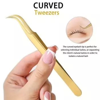 Профессиональный высокоточный пинцет для наращивания ресниц, полный набор, инструменты из нержавеющей стали для нанесения накладных ресниц, косметические аксессуары