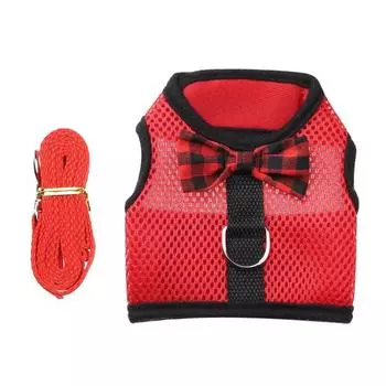 Professional Pet Lead Strap Rabbit Leash Collar Hamster Vest Harness Bunny Mesh Chest L красный