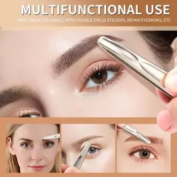 Professional Pinch Prevention Beard Tweezers Stainless Steel Eyebrow Tweezer - Acne Blackhead Accurate Hair & False Lash Plucker