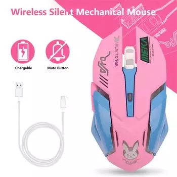 Professional Pink Computer Breathing LED USB Gaming Mouse Silent Mouse Mute Mouse Wired Mouse фиолетовый