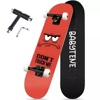 Professional Skateboard 31 Inch Skateboard Kids Adults Professional Beginners Complete 95A Wheels High Precision 8 Tier Deck Cartoon Sliding Board красный