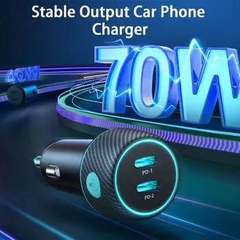 Professional Widely Compatible No Heating Auto Phone Charger Controllable Light Car Cellphone Accessory