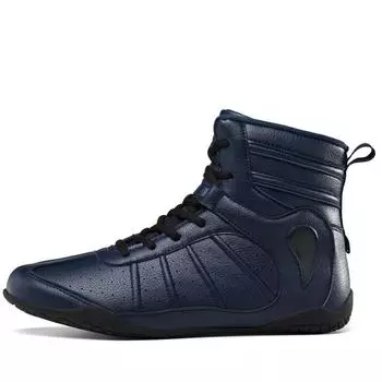 Professional wrestling boxing shoes adult men s and women s medium and high top wrestling shoes squat shoes Sanda fighting fighting training shoes 35 синий
