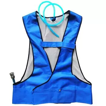 Профилактика теплового удара Прохладный персональный охлаждающий рабочий костюм для головы и шеи Выхлопная труба Один размер подходит синий [HERIKEN] Жилет, Жилет, Только, Включено, синий